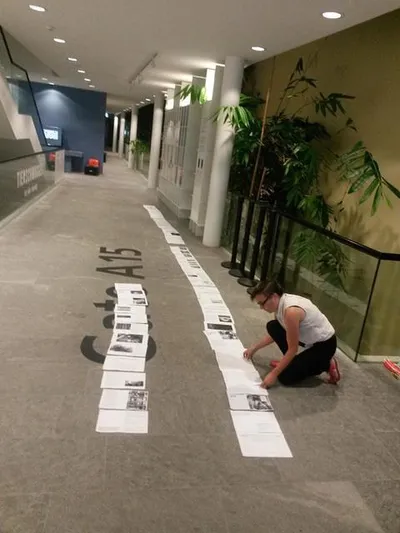 Organization of printed pages on the floor